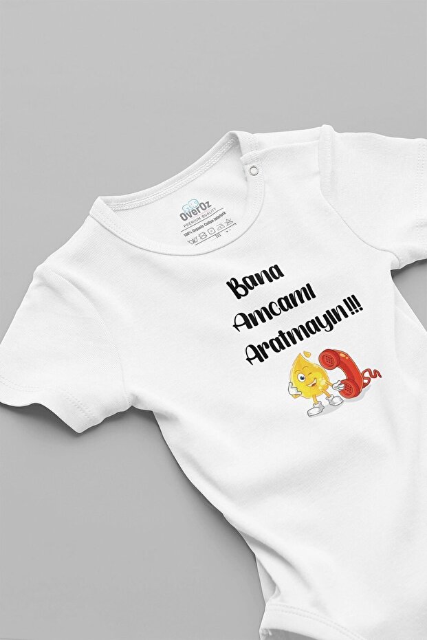 Organic %100 Cotton " Don't Make Me Look for My Uncle" Printed Snap-Fastened Baby Bodysuit Bodysuit/ Jumpsuit 5645