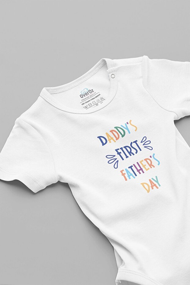 Organic 100% Cotton Baby Bodysuit for Father's Day - Badi Bodysuit with Snap Fasteners 5216