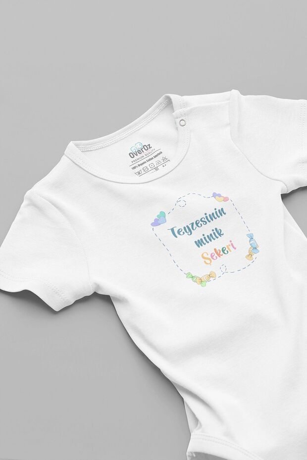 Organic %100 Cotton Auntie's Little Sweetheart Printed Baby Bodysuit Snap-Fastened Bodysuit Romper 5879