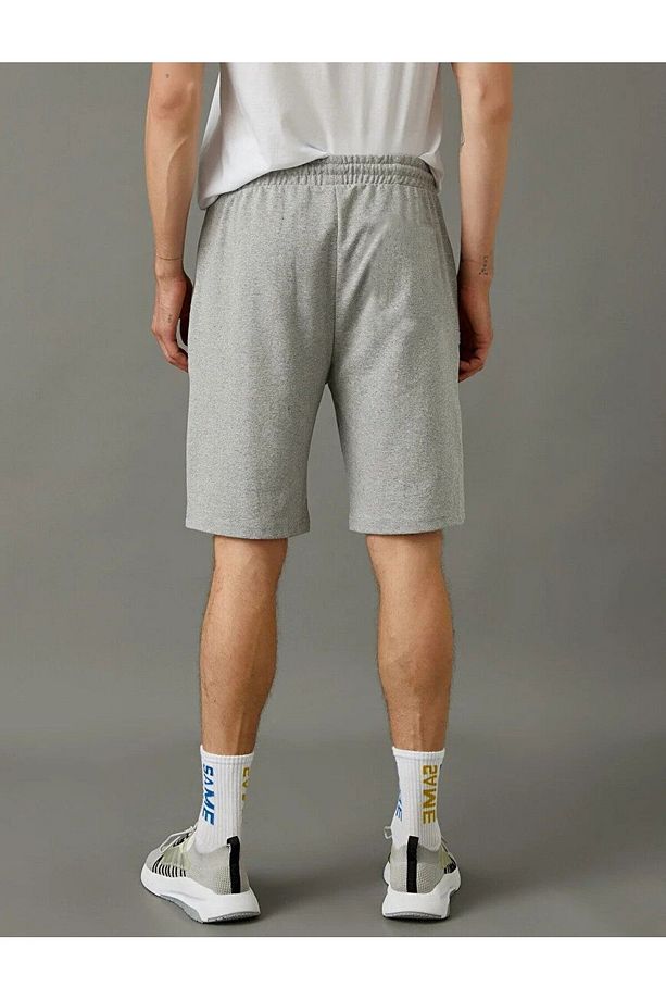 Relax Shift Gri Beli Bağcıklı Oversize Unisex Bermuda Şort - 5