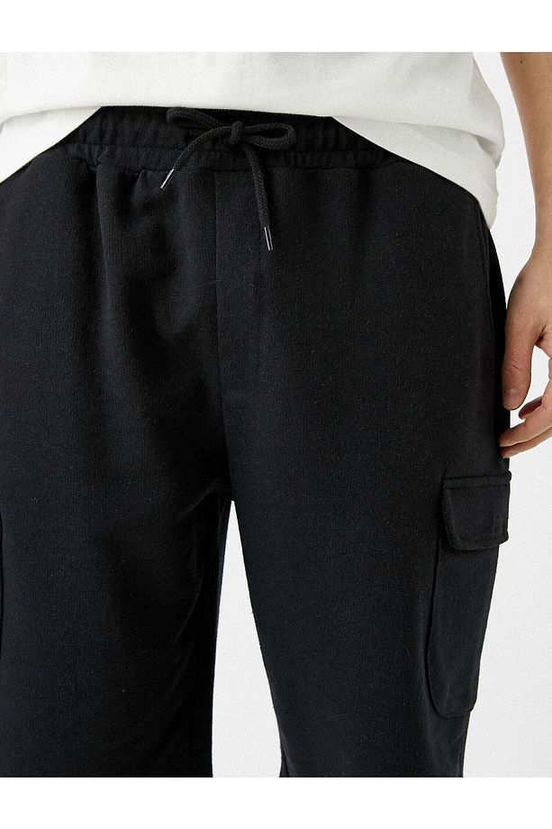 Multi Pocket Bağcıklı Oversize Uzun Erkek Bermuda Kapri Şort (rahat Kalıp) - 5