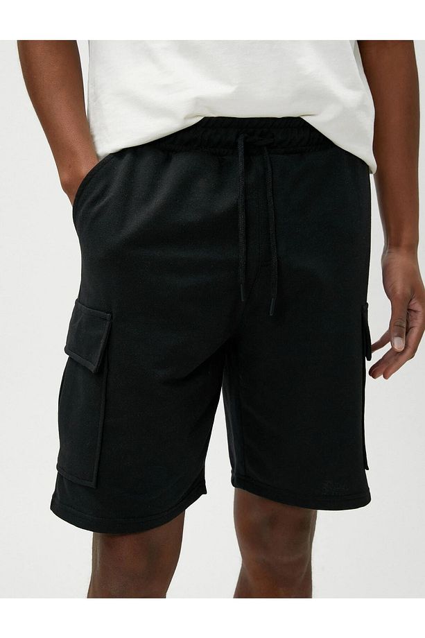 Multi Pocket Bel Lastikli Bağcıklı Oversize Normal Boy Erkek Şort (RAHAT KALIP) - 1