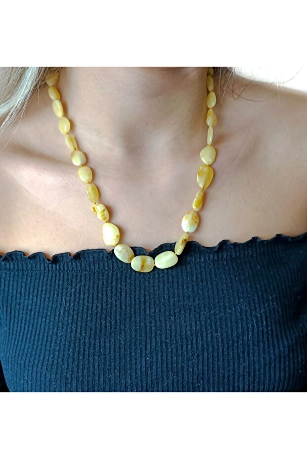 Amber Natural Stone Necklace for Adults