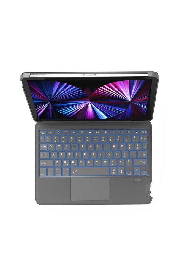 Ipad Pro 11 2022 M2 Combo Led Işıklı Magnetik Standlı Klavyeli Kılıf Touchpad Özellikli - 8