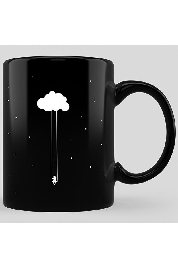 Cloud Swing * كوب بتصميم خاص باللون الأسود - Yıldızbulut