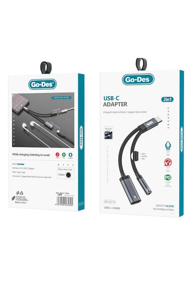 Go Des Gd-uc312 Type-c To 3.5 Mm Aux Kulaklık Ve Şarj Dönüştürücü Ses Adaptörü - 3