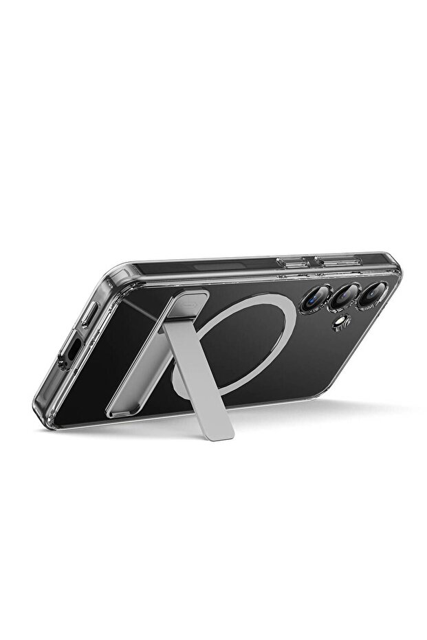 Galaxy S24 Plus Kılıf Magsafe Şarj Özellik Kamera Korumalı Standlı Wiwu KCC-025 Aurora Serisi Şeffaf - 4