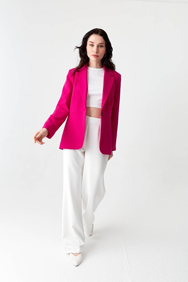 Kadın Fuşya Blazer Ceket - 2
