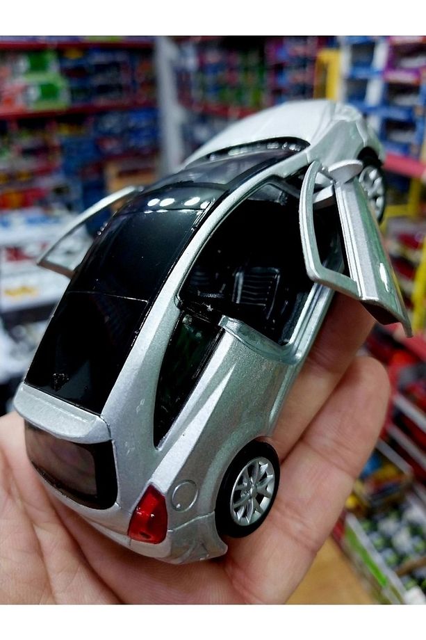 Opel Corsa Metal Araba Orjinal Diecast Puback Model Demir Koleksiyon Kapı Açılır Sılver - 3
