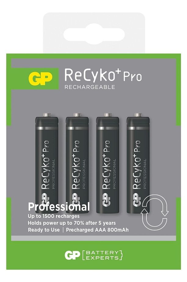 Gp Aaa 800 Mah Şarjlı Ince Kalem Pil 4'lü Paket Recyko - 1