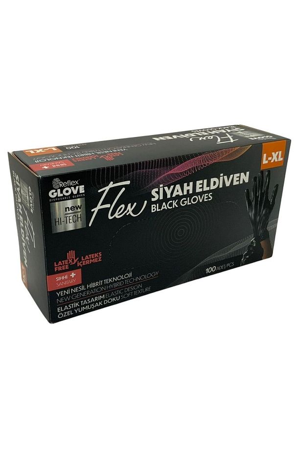 Glove Flex Siyah Eldiven L-XL 100 Adet - 5