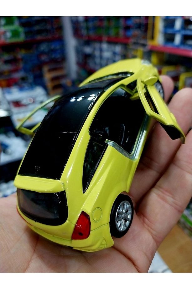 Opel Corsa Metal Araba Orjinal Diecast Piback Model Demir Koleksiyon Kapı Açılır Sarı - 4