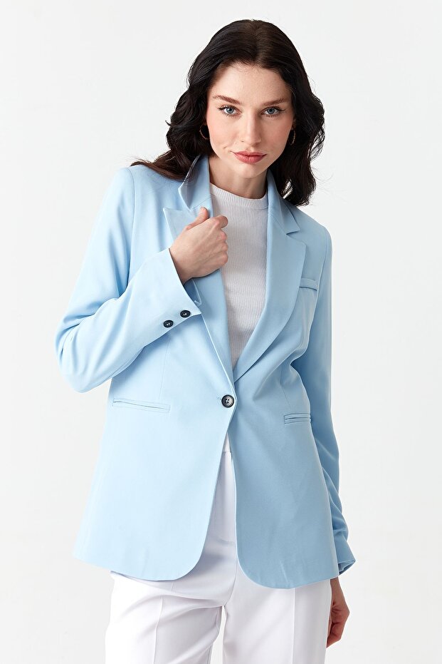Kadın Mavi Blazer Ceket - 1