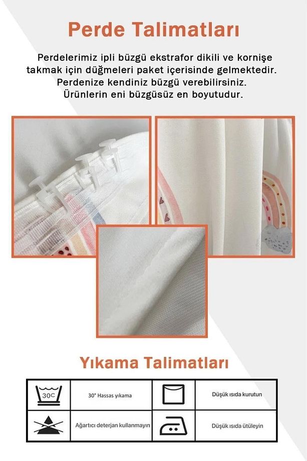 Osmanlı Çini Lale Desenli Dijital Baskı Dekoratif Yatak Odası Salon Mutfak Fon Perdesi - 2
