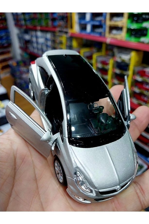 Opel Corsa Metal Araba Orjinal Diecast Puback Model Demir Koleksiyon Kapı Açılır Sılver - 7