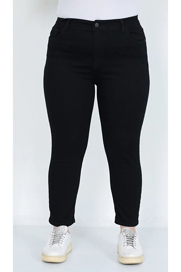Black Women's Large Size Trousers Lycra Tightening Stylish Look Ultra Comfortable Oversize Size