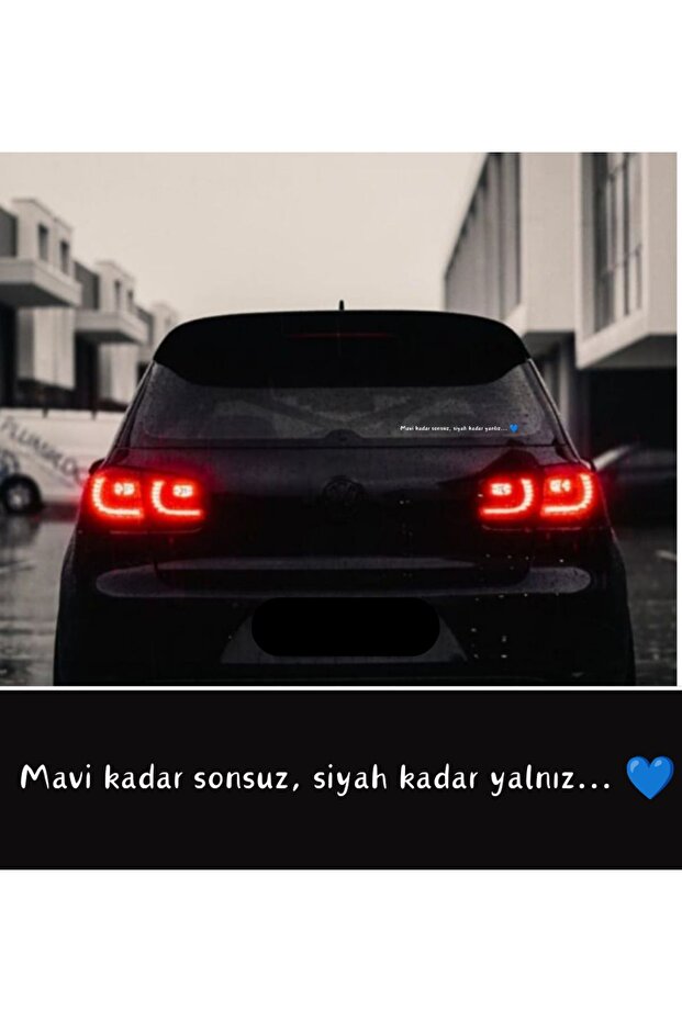 Blue and Black Text Sticker - Car Back