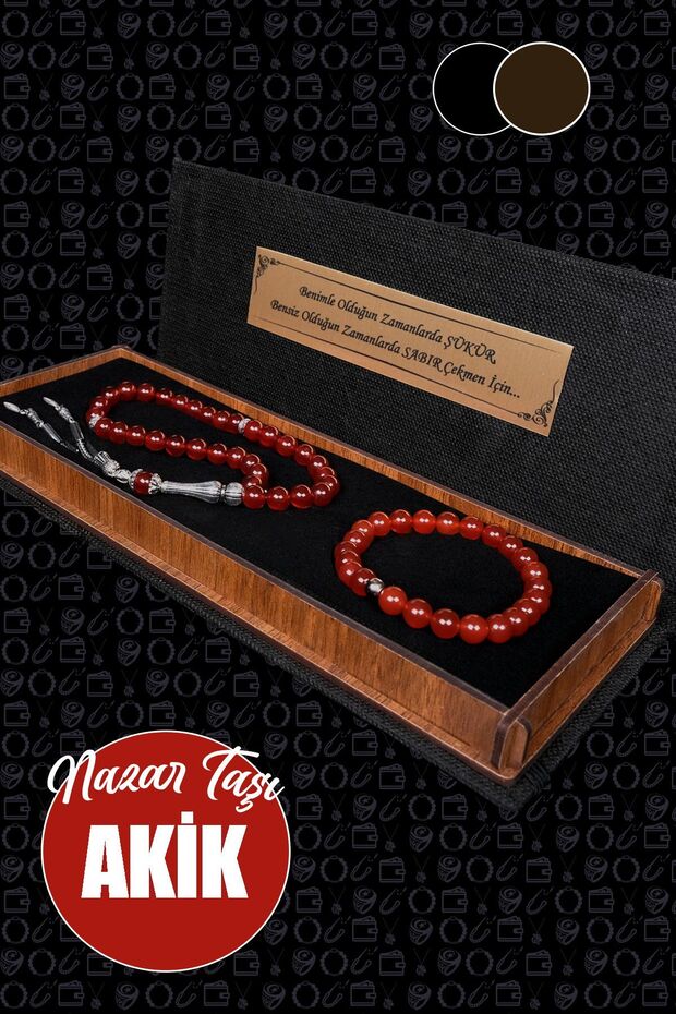 Men's Gift'Never Let Go of the Hand of Your Loved One' Natural Stone Prayer Beads and Bracelet Set the Most Beautiful Gift