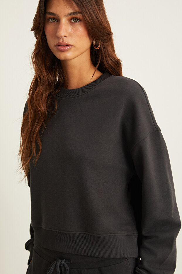VESNA Kadın Regular Antrasit Sweatshirt - 4