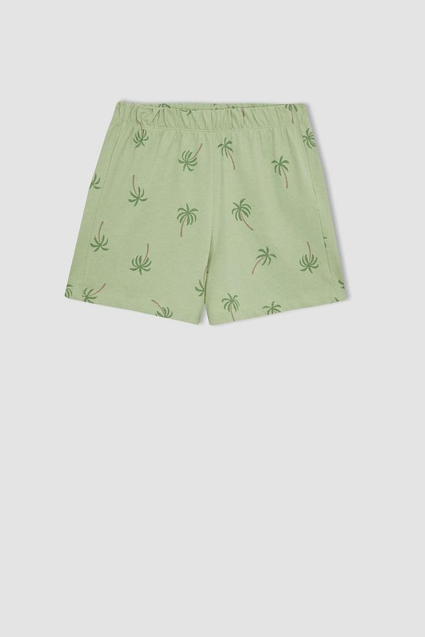 Kız Çocuk Desenli Kısa Kollu Şortlu Pijama Takımı B0813a823sm - 3
