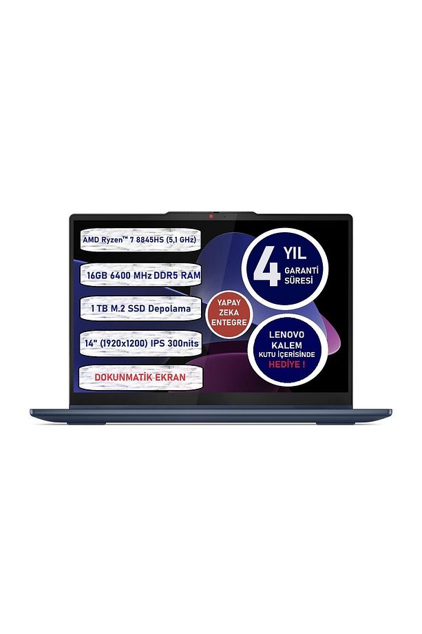 Ideapad5 2 In 1 Amd Ryzen™ 7 8845HS 16GB 1tb SSD 14" 83DR0039TR Freedos Dokunmatik Bilgisayar - 1