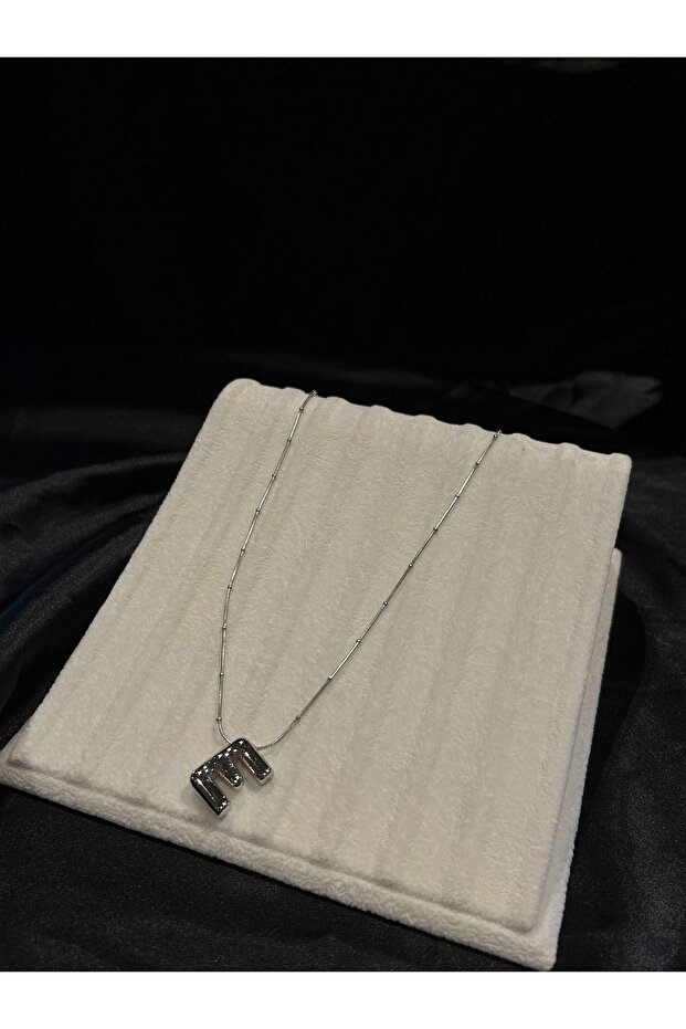 Çelik Balon E Harf Kolye - 1