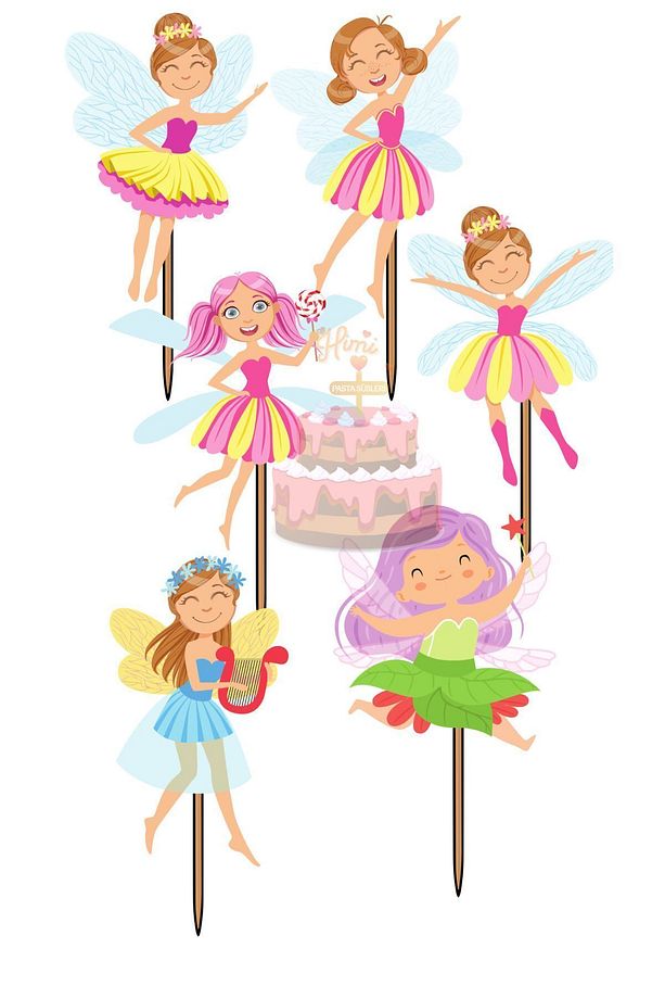 Peri Melek Pasta Süsleri Kız Erkek Çocuk Maket Pasta Kürdanı Pasta Süsleri Cupcake Kürdan Süsleri - 1