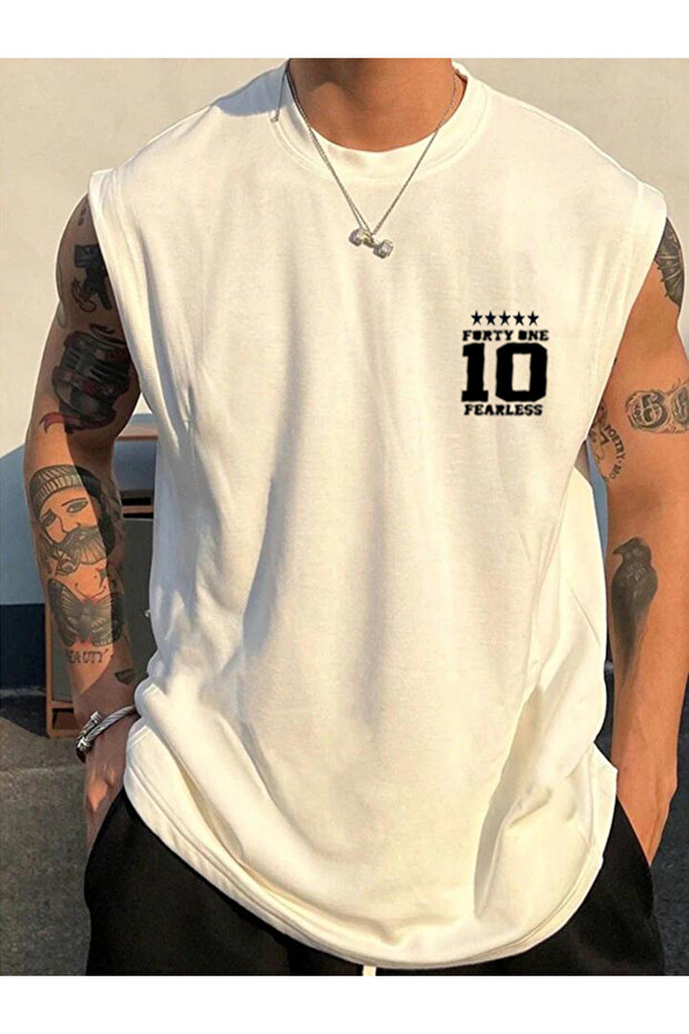 Forty Fearless Men's Sleeveless Zero Arm Trend T-Shirt