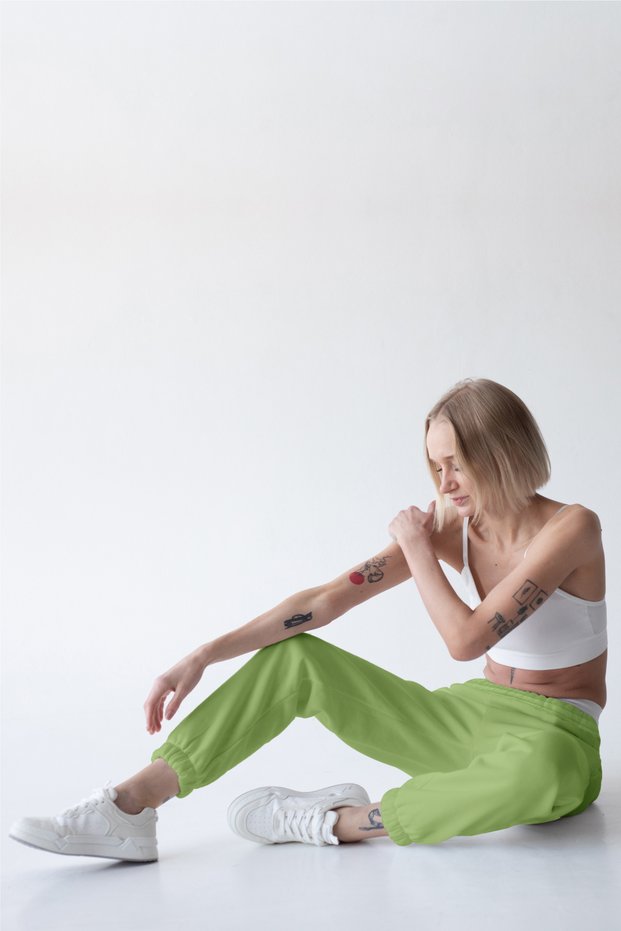 Green Pocket Oversize Sweatpants