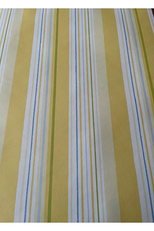 Sarı Çizgili Ithal Duvar Kağıdı (5m²) - 2