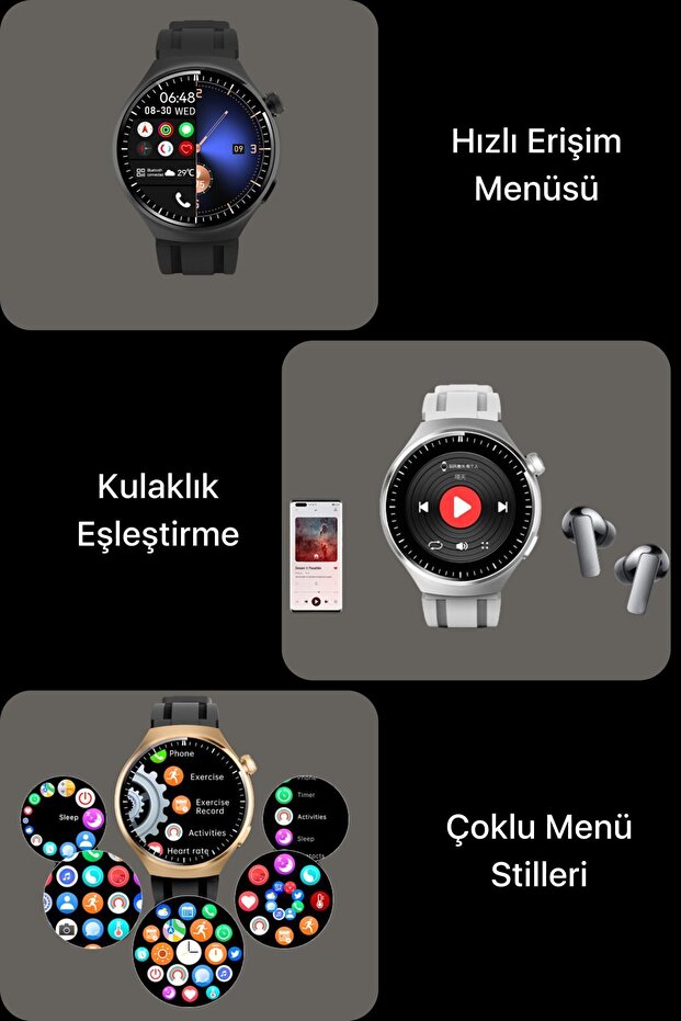 Watch Hx Pro Akıllı Saat Iphone Ve Android Telefonlara Uyumlu Gümüş Smartwatch - 7