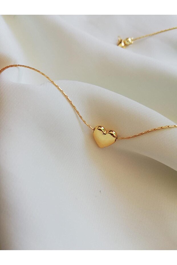Women's Gold Flat Heart Necklace