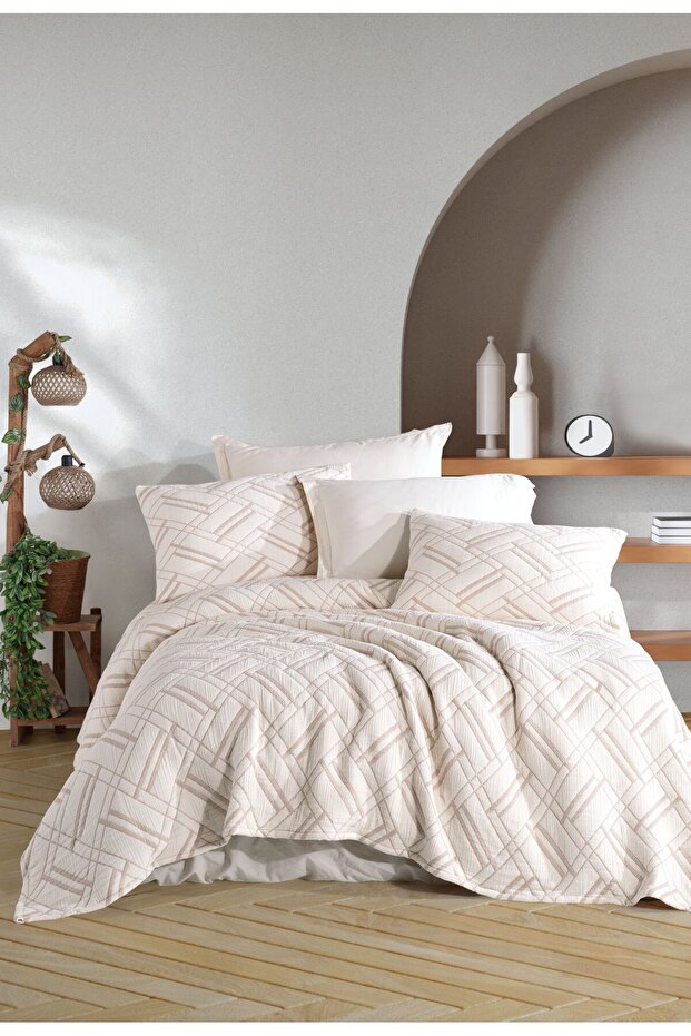 Claris Çift Kişilik Yatak Örtüsü / Bej - 1