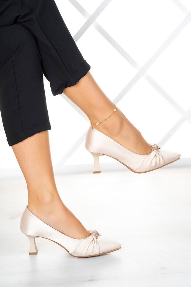 Wendy Ten Satin Stone Designed Shoes