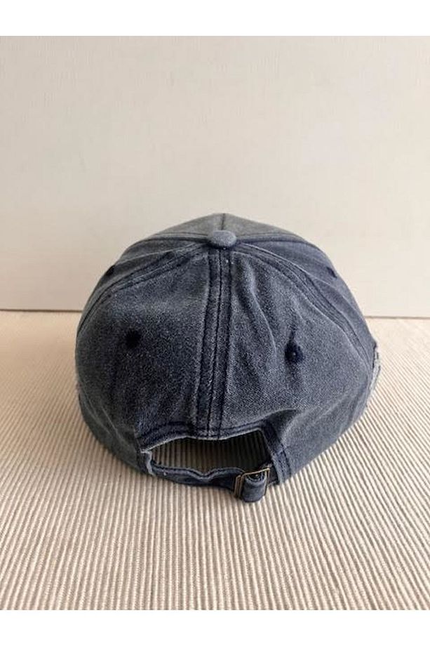 Black Rebel Nakışlı Yıkamalı Eskitme Model Arkasından Ayarlanabilir Unisex Lacivert Renk Şapka - 5