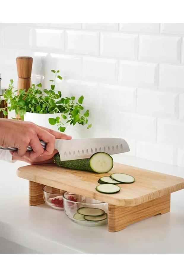 Rectangular Bamboo Cutting Board - Footed Cutting - 4