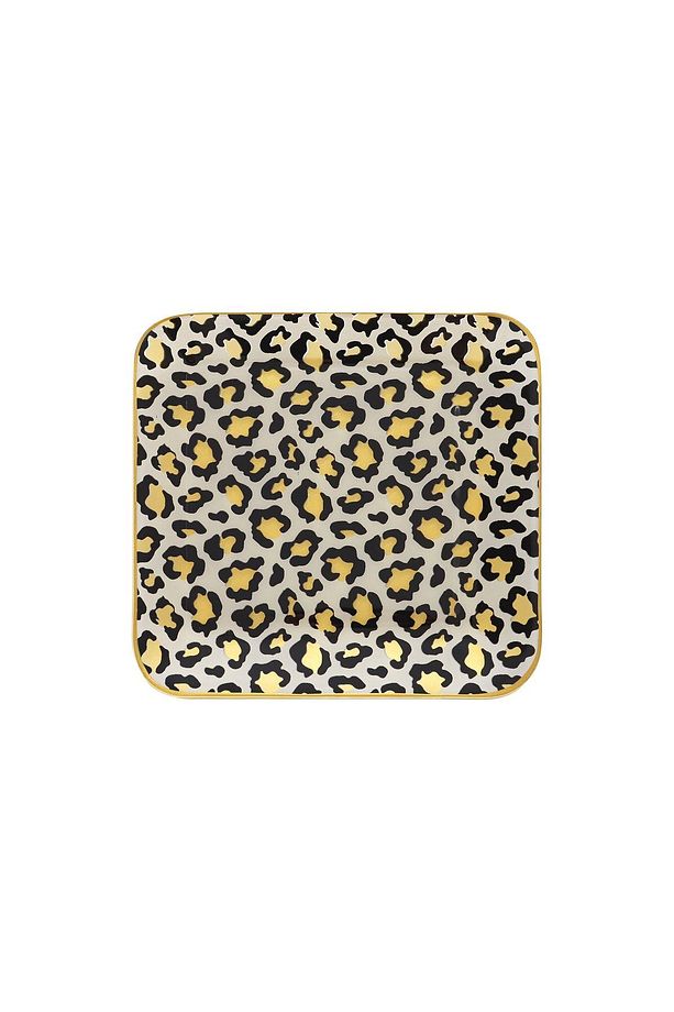 Leopar Desen Kare Pasta Tabağı 18 Cm 6 Adet. - 4