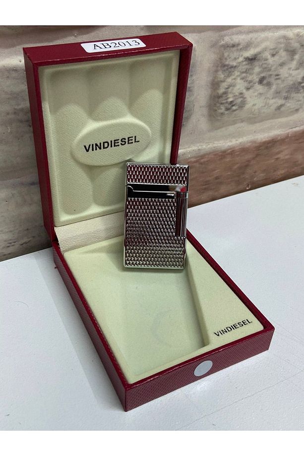 Marka Gümüş Gri Nokta Desenli Model Isme Özel Çakmak - 3