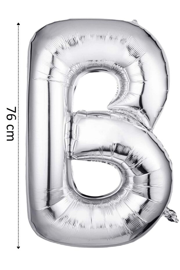 Foil Balloon Letter B Helium Balloon 76 Cm Silver Color - Letter B Balloon - Letter Foil Balloon - Letter B Balloon