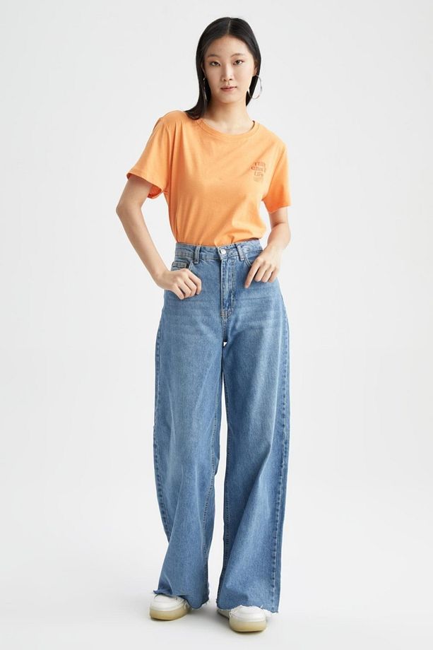Regular Fit Bisiklet Yaka Baskılı Kısa Kollu Tişört X0244az22sm - 2