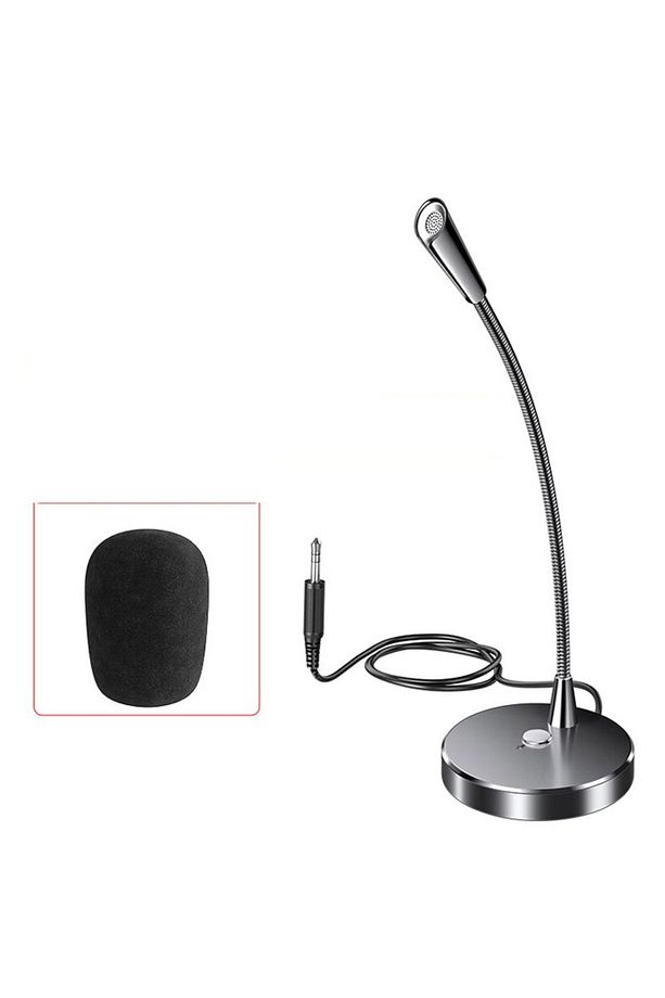 MC W33 Masaüstü 3.5mm Jack Mikrofon Podcast Yayın Mikrofonu SİYAH - 1