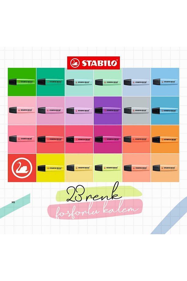 - İşaretleme Kalemi - BOSS ORIGINAL - 23'lü Paket - Çeşitli Renkler - 7