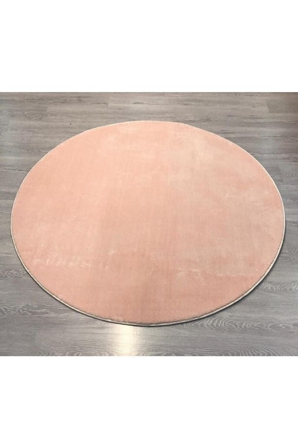 Pembe Kaymaz Taban (non-slıp Base) Yuvarlak Post Halı - 1