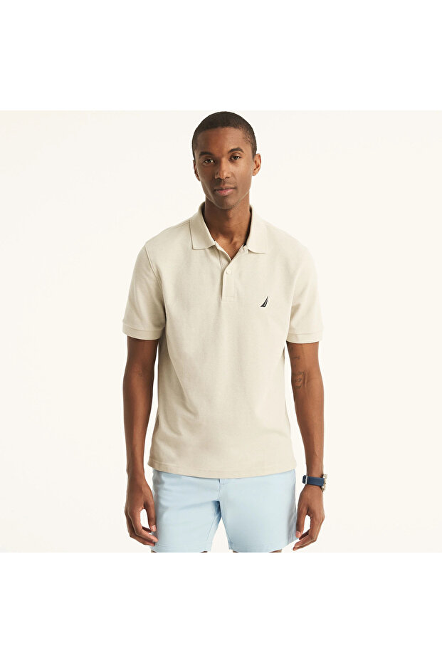 Men's Polo Neck Beige T-Shirt - KR2824