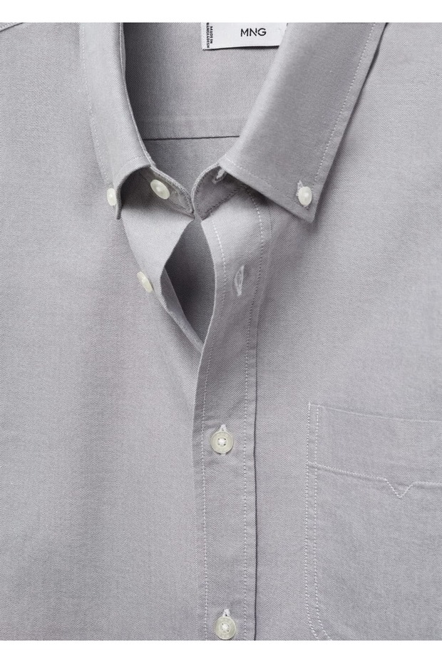 Regular fit pamuklu Oxford gömlek - 7