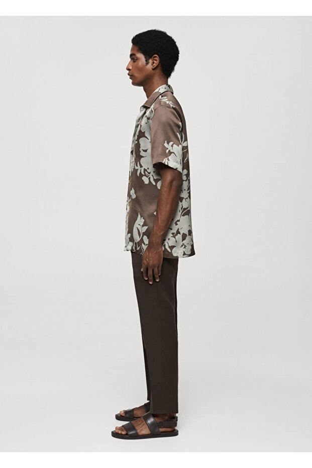 Çiçekli dökümlü gömlek - 6