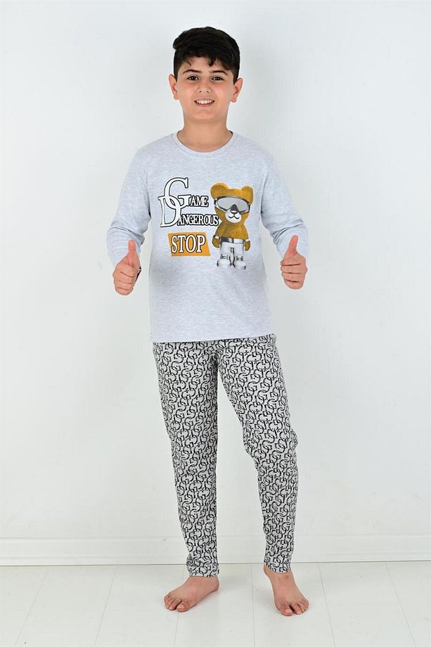 Uzun Kollu Erkek Çocuk Game Dangerous Model Pijama Takımı - 5