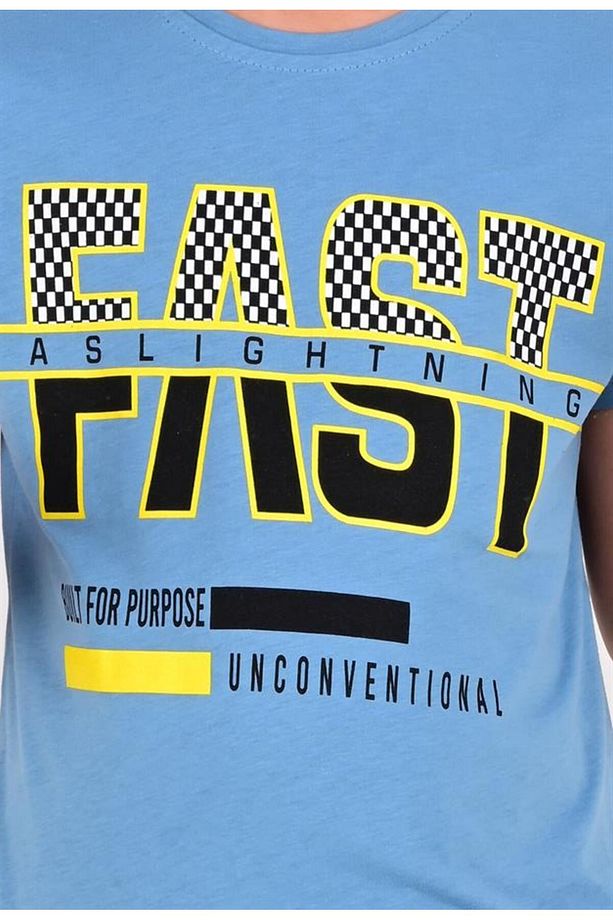 Erkek Çocuk Kısa Kollu Pijama Takımı Fast Model Mavi - 2