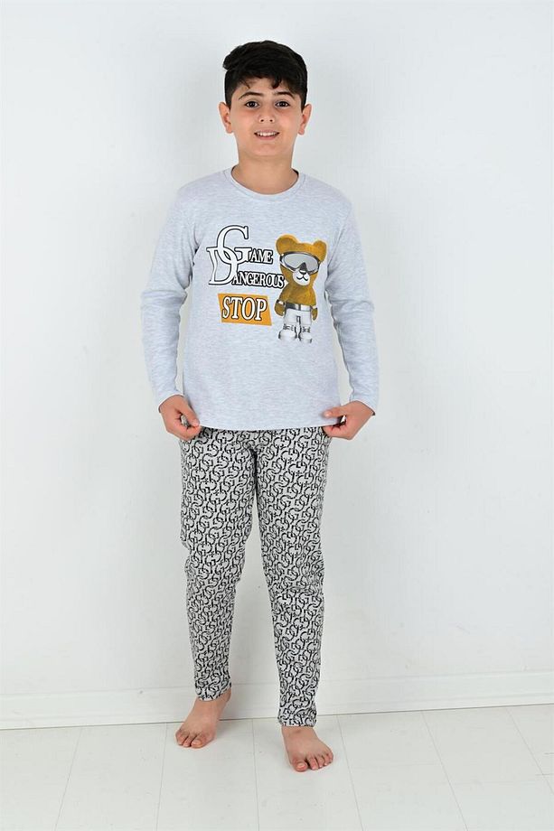 Uzun Kollu Erkek Çocuk Game Dangerous Model Pijama Takımı - 3