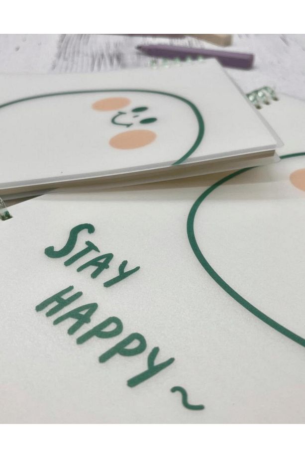 Sevimli Stay Happy Desenli Spiralli Binder B5 Defter / Scrapbook /Notebook/Bullet Journal - 6
